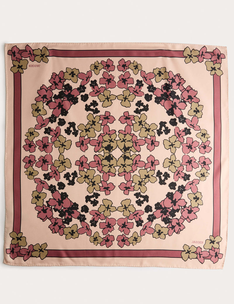 Jaeger silk floral scarf 64cm - British product