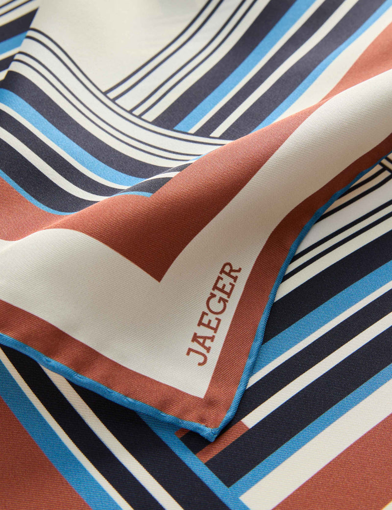 Jaeger pure silk geometric scarf 64cm - British product