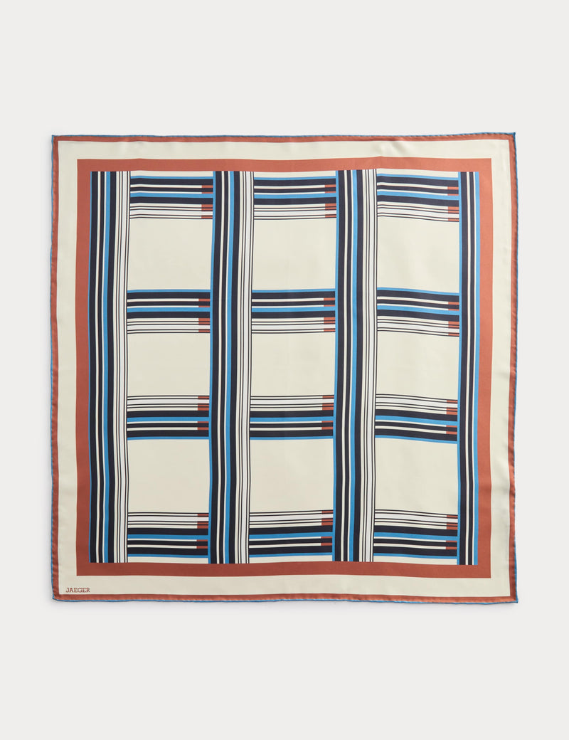 Jaeger pure silk geometric scarf 64cm - British product