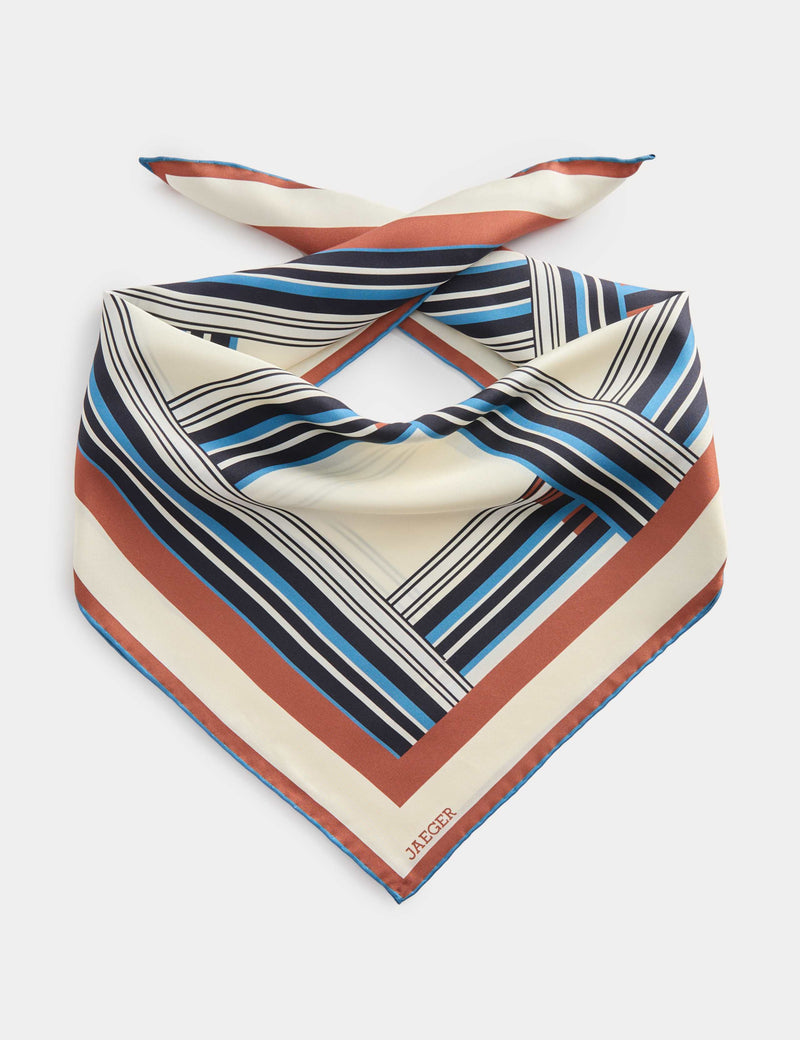 Jaeger pure silk geometric scarf 64cm - British product