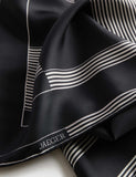 Jaeger pure silk hand-rolled colour block scarf (British brand)