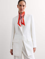 M&S Jaeger Pure Silk Linear Wave Printed Scarf 90cm x 6cm- Buy online at McGrocer