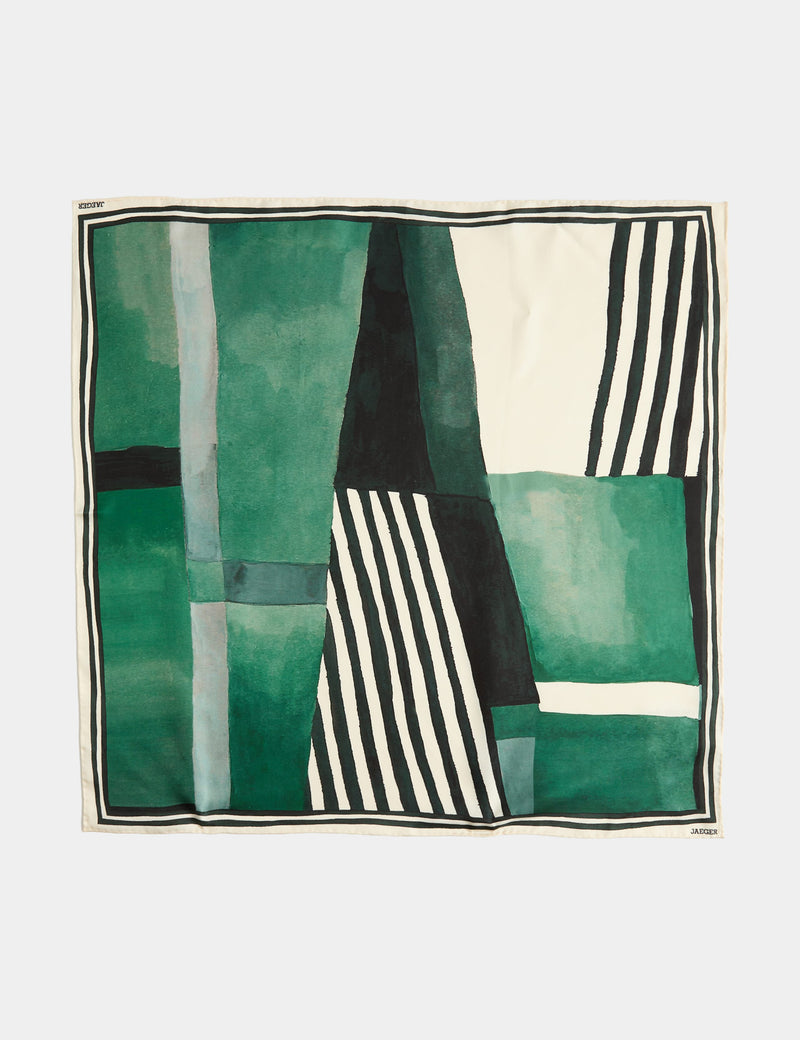 Jaeger striped silk scarf 64cm, imported from the UK