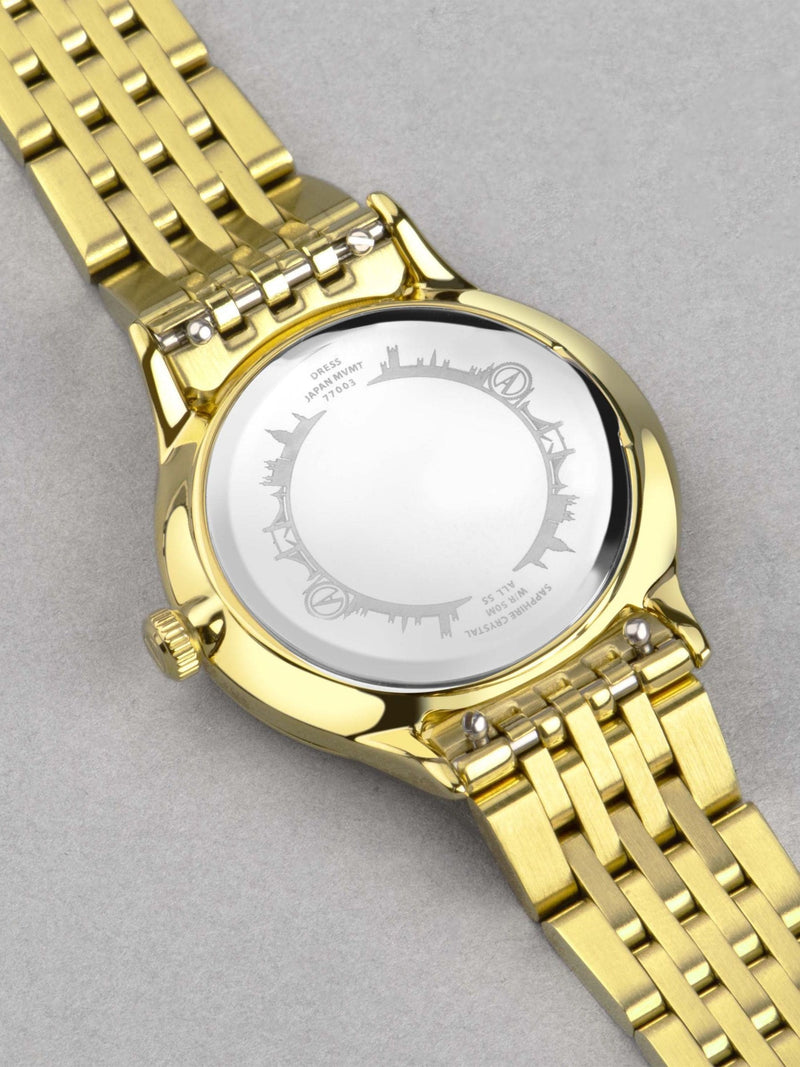 Accurist gold dress stainless steel bracelet 28mm watch - British product
