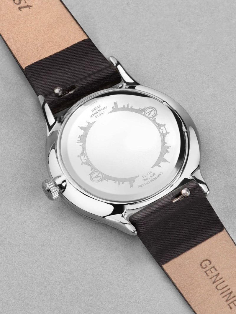 Accurist black dress leather strap watch 28mm - British product
