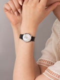 Accurist black dress leather strap watch 28mm - British product