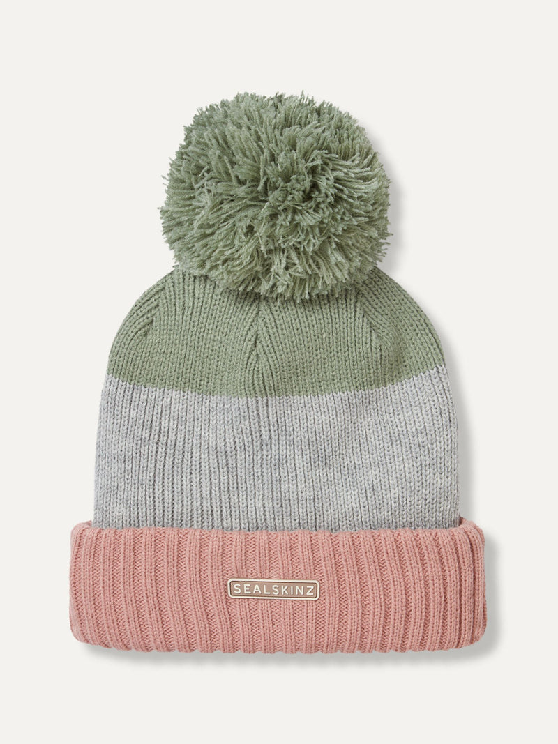 Sealskinz pink Flitcham waterproof bobble hat (British brand)