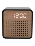 Widdop brown wooden alarm clock with Bluetooth speaker, imported from the UK