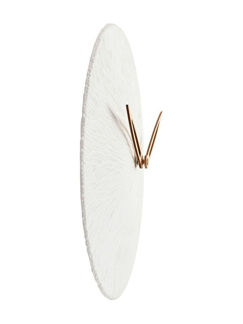 Widdop white round porcelain wall clock 35cm, UK version