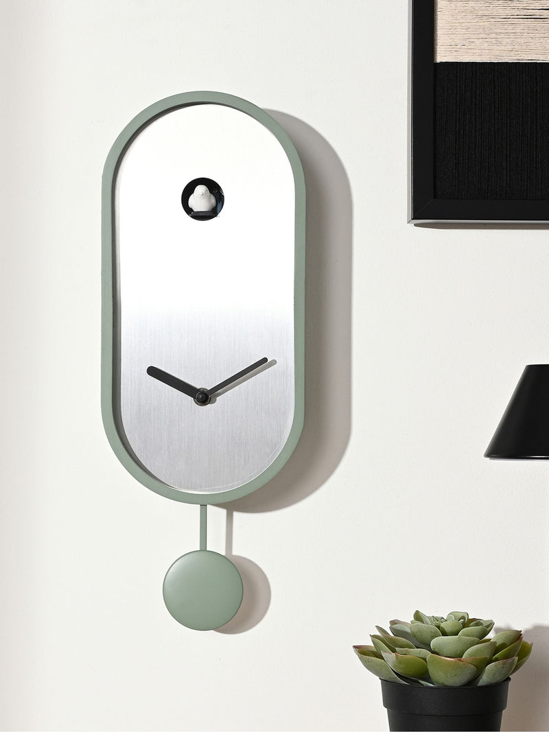 Widdop green interval cuckoo clock with pendulum, UK version