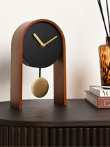 Next Widdop Black Pendulum Wooden Desk Clock- Buy online at McGrocer