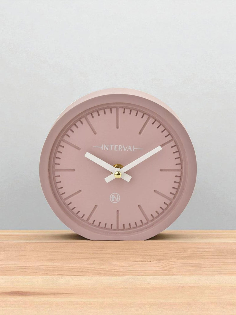 Widdop pink minimalist desk clock, imported from the UK