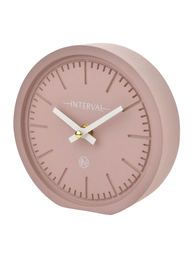Widdop pink minimalist desk clock, imported from the UK
