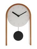 Widdop white pendulum wooden desk clock (British brand)