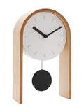 Widdop white pendulum wooden desk clock (British brand)