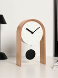 Widdop white pendulum wooden desk clock (British brand)