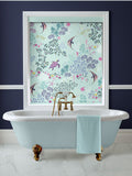 Sara Miller roller blinds with aqua blue underwater marine print (British brand)