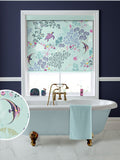 Sara Miller roller blinds with aqua blue underwater marine print (British brand)