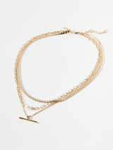 Next Oliver Bonas Gold Tone Rosalind Chain, Freshwater Pearl and Bar Layered Necklace- Buy online at McGrocer