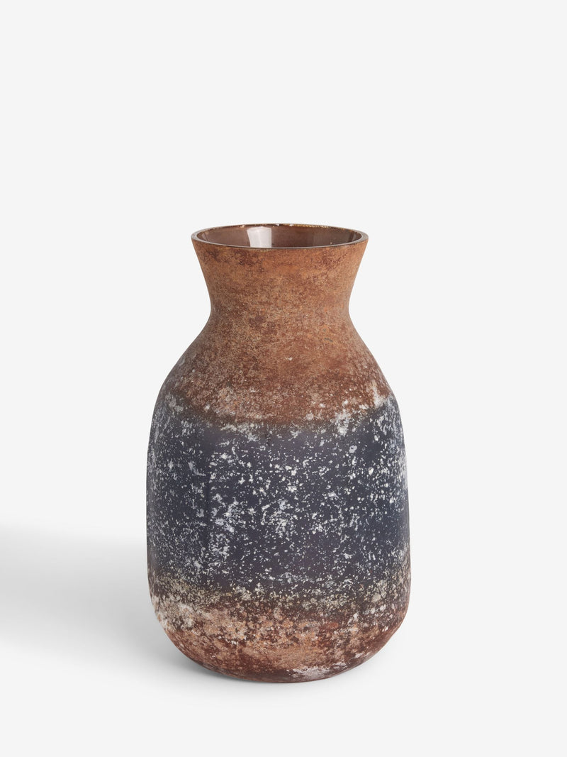French Connection brown rust effect vase 18cm - British product