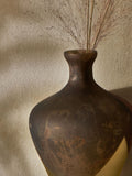 French Connection brown ochre vase with dip effect, 21cm height - British product