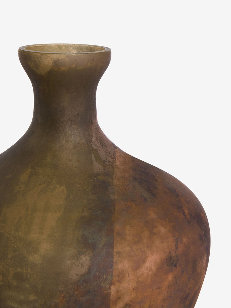 French Connection brown ochre vase with dip effect, 21cm height - British product