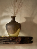 French Connection brown ochre vase with dip effect, 21cm height - British product