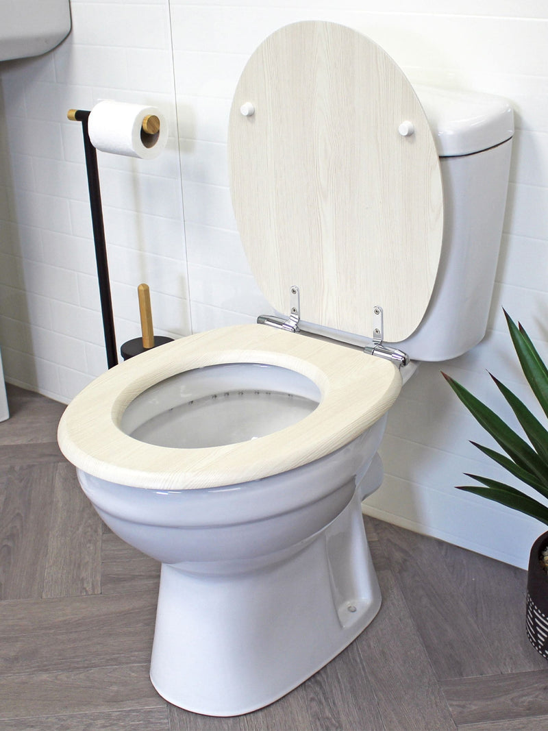Showerdrape white oak Norfolk toilet seat (British brand)