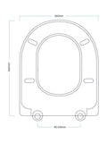 Showerdrape white D-shape soft close toilet seat with quick release (British brand)