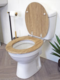 Showerdrape Rust Oak Norfolk soft close toilet seat, imported from the UK