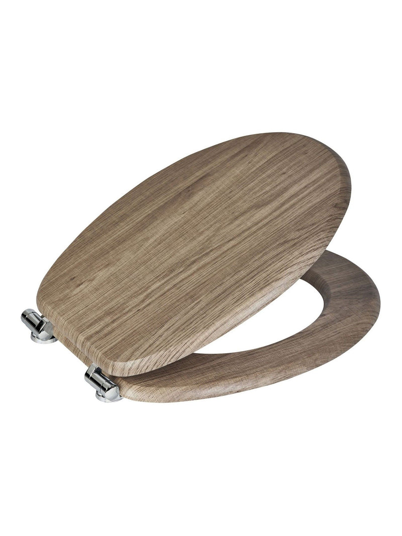 Showerdrape Rust Oak Norfolk soft close toilet seat, imported from the UK