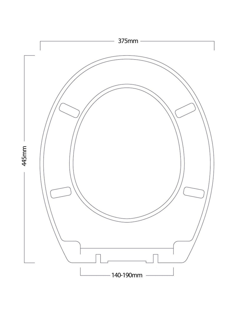 Showerdrape Oxford grey oak wooden toilet seat, imported from the UK