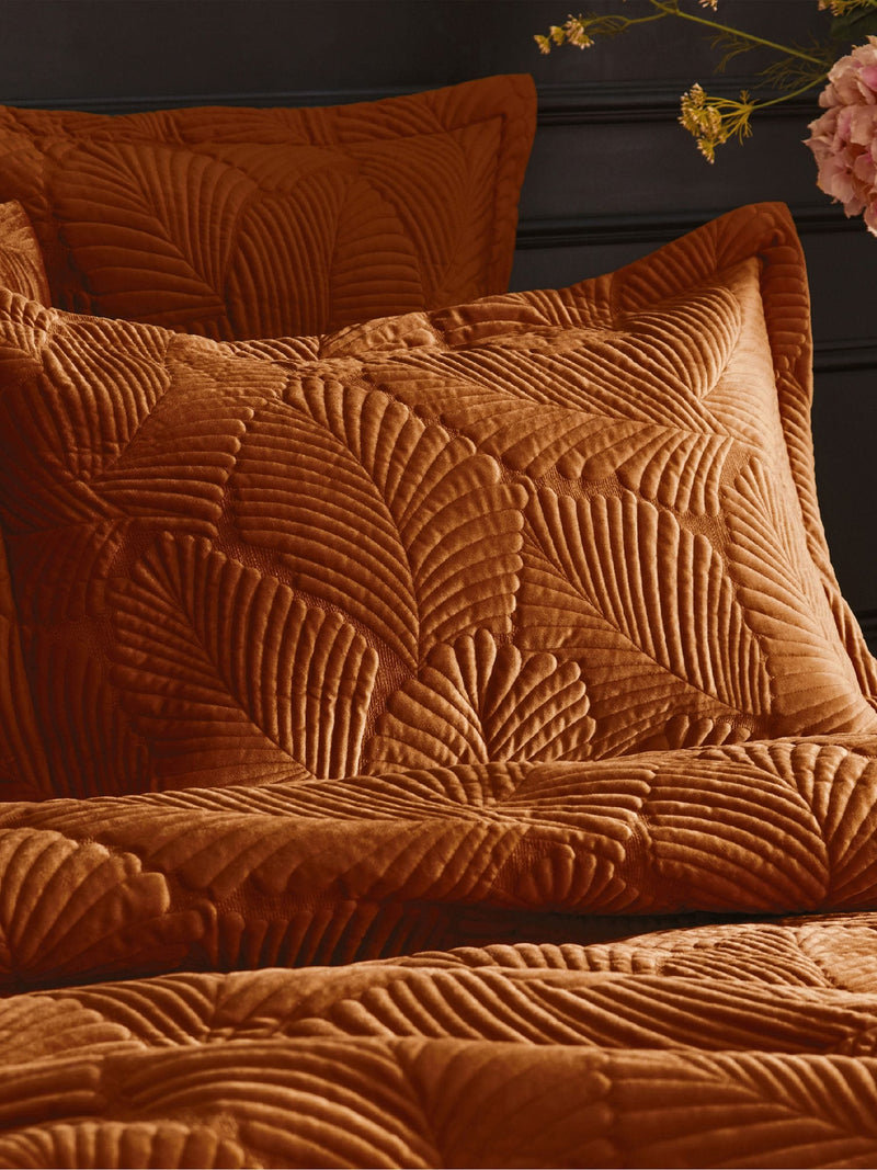 Paoletti orange velvet duvet cover set, imported from the UK