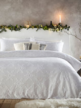 Furn White Christmas Snowflake 100% Cotton Tufted Duvet Cover Set