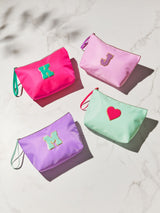 Alphabet Monogram Letter Patch Makeup Bag