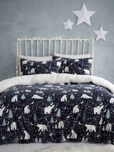Fusion Blue Starry Night Plush Christmas Duvet Cover Set