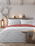 Fusion Red Geo Robin Christmas Reversible Duvet Cover Set - British product