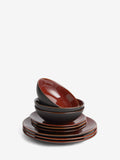 Red Hampton 12 piece stoneware dinner set, imported from the UK