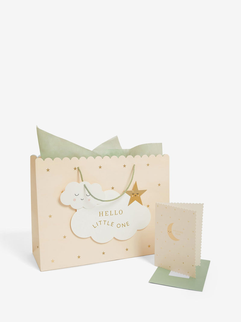 New Baby Cloud Gift Bag and Card Set, imported from the UK