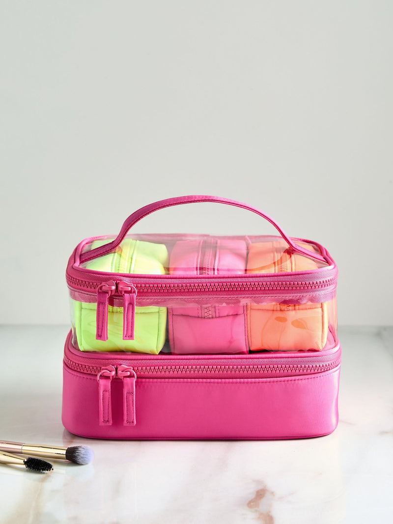 4-in-1 travel makeup bag set measuring 14x23x14cm (British brand)