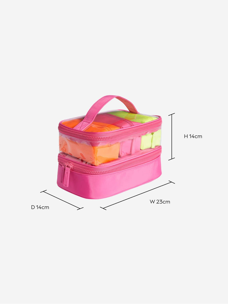 4-in-1 travel makeup bag set measuring 14x23x14cm (British brand)