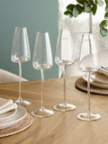 Clear tapered champagne flutes set of 4 (British brand)
