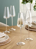 Set of 4 Clear Tapered Champagne Flutes