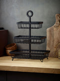 Bronx black 3 tier fruit basket - British product