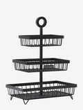 Bronx black 3 tier fruit basket - British product