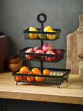 Bronx black 3 tier fruit basket - British product