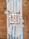 Avalon Home mid blue stripe table runner 32x230cm - British product