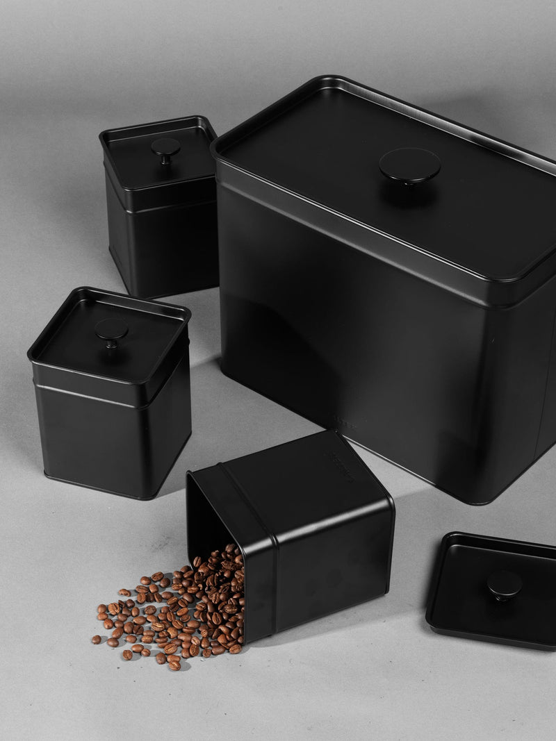 Salter Black Kuro 4-piece bread bin and canister set (British brand)