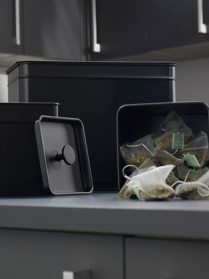 Salter Black Kuro 4-piece bread bin and canister set (British brand)