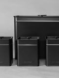 Salter Black Kuro 4-piece bread bin and canister set (British brand)